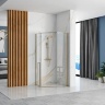 Cabina de ducha Rea Diamond 100x100 cristal de seguridad dorado transparente (REA-K6616)
