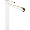 Mezclador de lavabo Rea Melia alto, blanco-oro (REA-B2709)