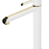 Mezclador de lavabo Rea Melia alto, blanco-oro (REA-B2709)