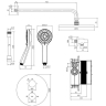 Omnires Y shower system with concealed thermostat, white matt (SYSYT05WM)