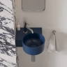 умывальник Omnires Ovo M+ 34,5х33,5 угловой, левый, matt midnight blue (OVO335UWLMB)