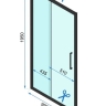 shower door Rea Rapid Slide 100x195 safety glass, transparent, chrome (REA-K5600)