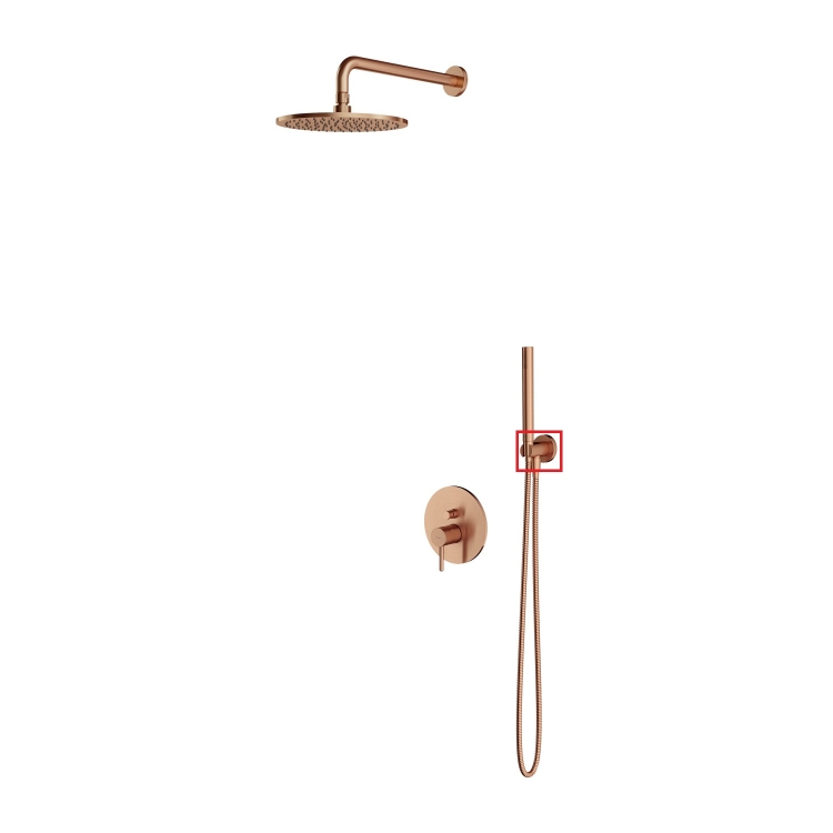 shower hose connection with holder Omnires cooper brushed (8873CPB)