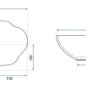 washbasin Rea Pearl 50.5x38.5 akoya (REA-U3309)