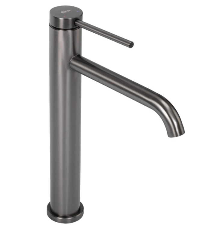 Mezclador de lavabo alto de titanio Rea Clif (REA-B5328)