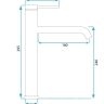 Mezclador de lavabo alto de titanio Rea Clif (REA-B5328)
