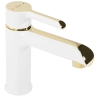 washbasin mixer Rea Melia low, white-gold (REA-B2708)