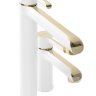 washbasin mixer Rea Melia low, white-gold (REA-B2708)
