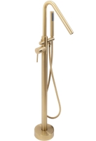 Mezclador de baño Rea Aras de pie, dorado cepillado (REA-B2719)