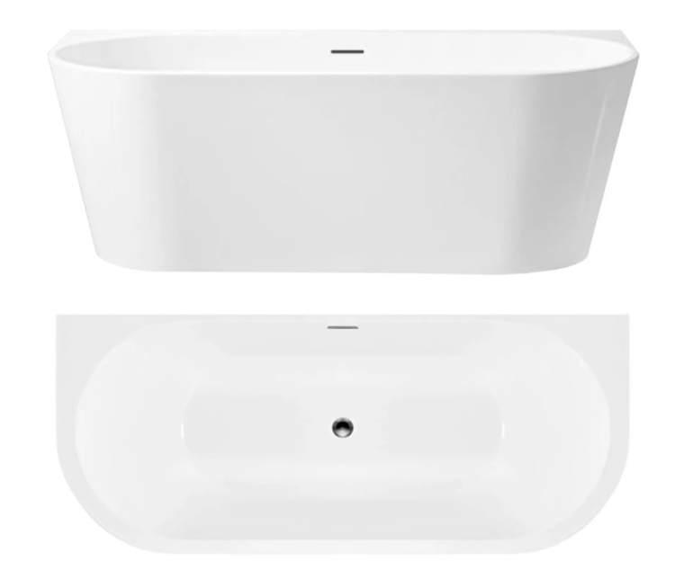 Bañera acrílica Rea Capri 170x75 + sifón + tapón clic/clack (REA-W9801)
