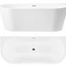 Bañera acrílica Rea Capri 170x75 + sifón + tapón clic/clack (REA-W9801)