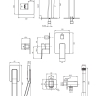 Omnires Parma concealed shower system, graphite (SYSPMW01GR)