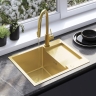 kitchen sink Rea Paul 60x48 with siphon, brush gold (ZLE-06010)