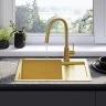 kitchen sink Rea Paul 60x48 with siphon, brush gold (ZLE-06010)