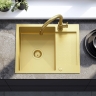 kitchen sink Rea Paul 60x48 with siphon, brush gold (ZLE-06010)