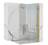 Mampara de ducha Rea Cortis 100x200 cristal de seguridad dorado transparente (REA-K8484)