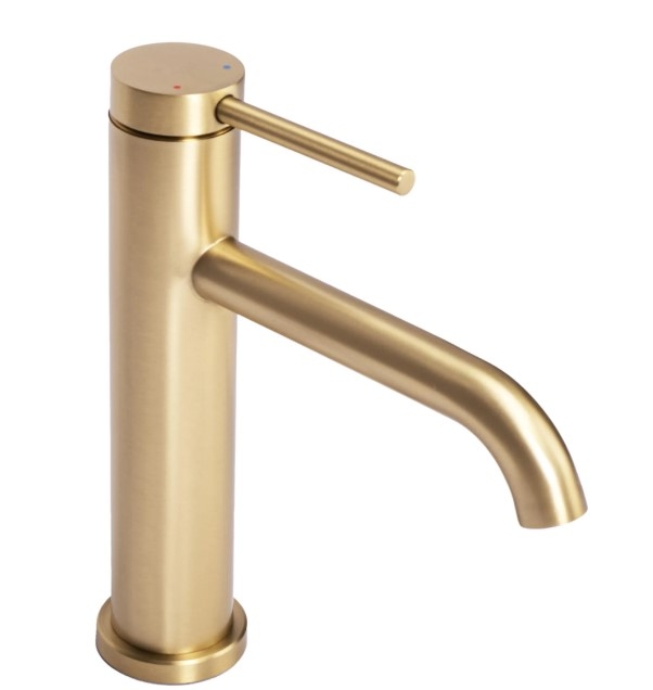 Mezclador de lavabo Rea Clif dorado cepillado bajo (REA-B5323)