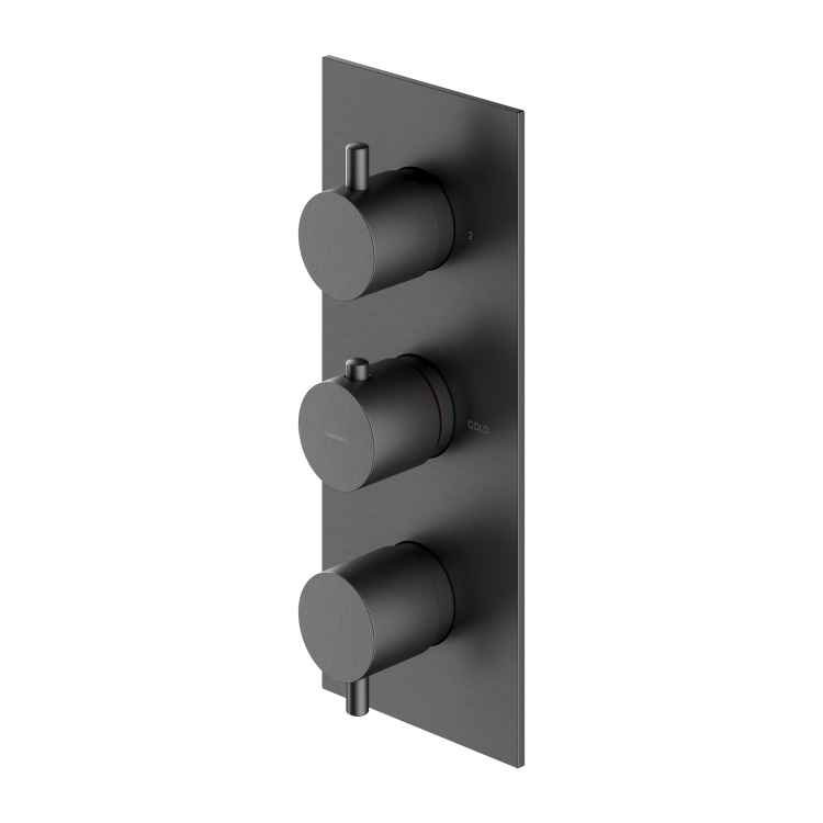 concealed bath and shower mixer Omnires Y brushed graphite (Y1238/KROGR)