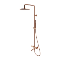Omnires Y shower system with thermostat, brushed copper (Y1234CPB)