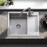 kitchen sink Rea Paul 60x48 with siphon, brush nickel (ZLE-06009)