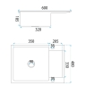 kitchen sink Rea Paul 60x48 with siphon, brush nickel (ZLE-06009)