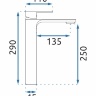 Rea Urban high washbasin mixer, chrome (REA-B9905)