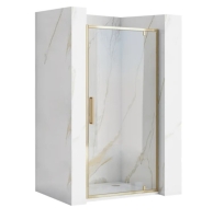 Puerta de ducha Rea Rapid Swing 90x195, cristal de seguridad, transparente, dorado (REA-K5618)