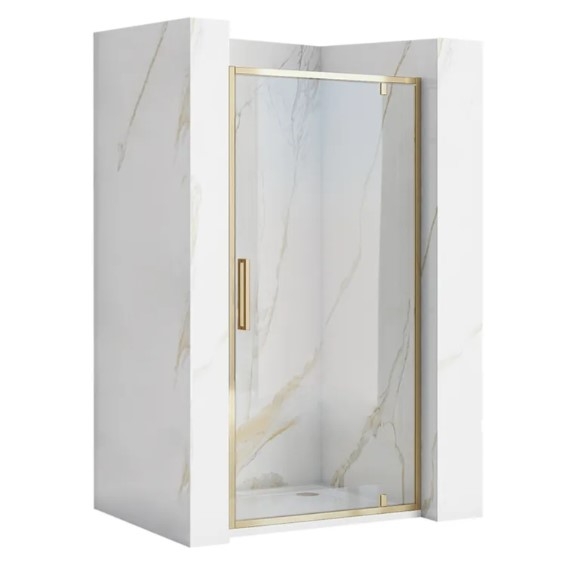 Puerta de ducha Rea Rapid Swing 90x195, cristal de seguridad, transparente, dorado (REA-K5618)