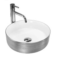 Lavabo Rea Sami 36x36 cepillado plata (REA-U3304)