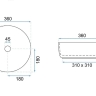 Lavabo Rea Sami 36x36 cepillado plata (REA-U3304)