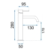 Rea Lungo Grip high basin mixer, brushed gold (REA-B6896)