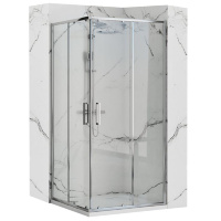 Cabina de ducha Rea Punto 90x90, cristal de seguridad cromado, transparente (REA-K0867)