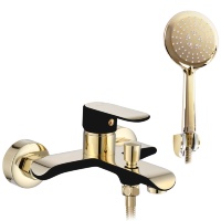 Mezclador de baño Rea Bloom negro/dorado (REA-B9939)