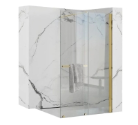 Mampara de ducha Rea Cortis 120x200 cristal de seguridad dorado transparente (REA-K8485)