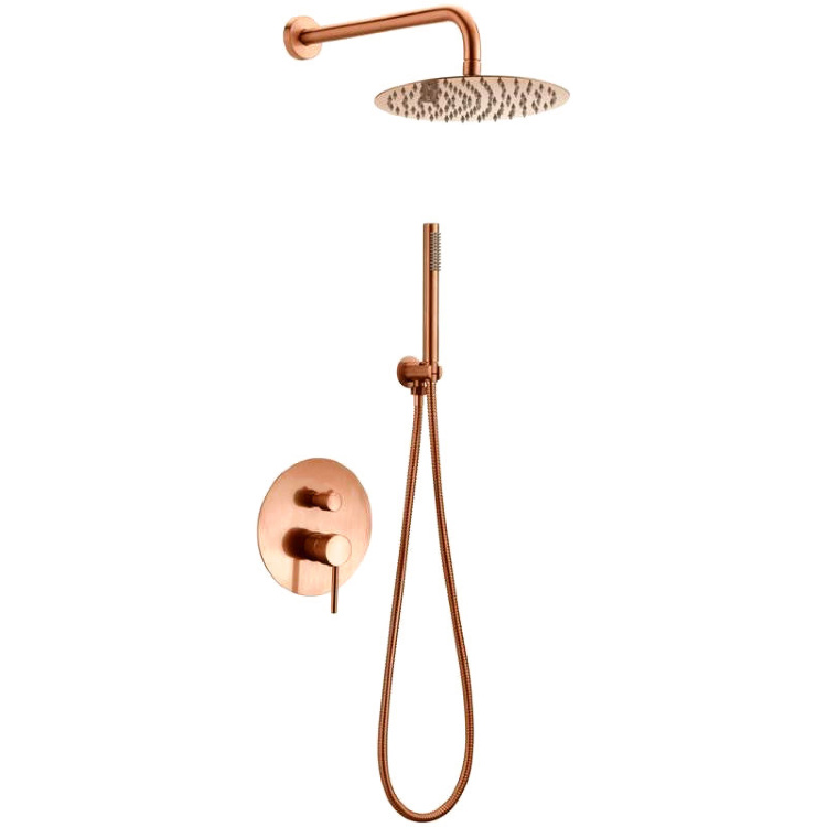 Conjunto de ducha empotrado Rea Lungo oro rosa (REA-P4111)