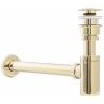 Sifón universal para lavabo Rea, dorado, con válvula de fondo click-clack (REA-A5692)