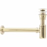 Sifón universal para lavabo Rea, dorado, con válvula de fondo click-clack (REA-A5692)