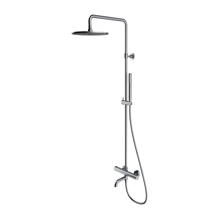 Omnires Y shower system with thermostat, brushed nickel (Y1234NI)