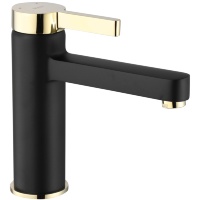 Mezclador de lavabo Rea Polo negro/dorado (REA-B9977)