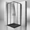 shower cabin Rea Punto 90x90 black safety glass, transparent (REA-K4801)