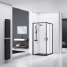 shower cabin Rea Punto 90x90 black safety glass, transparent (REA-K4801)