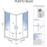 shower cabin Rea Punto 90x90 black safety glass, transparent (REA-K4801)