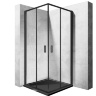 shower cabin Rea Punto 90x90 black safety glass, transparent (REA-K4801)