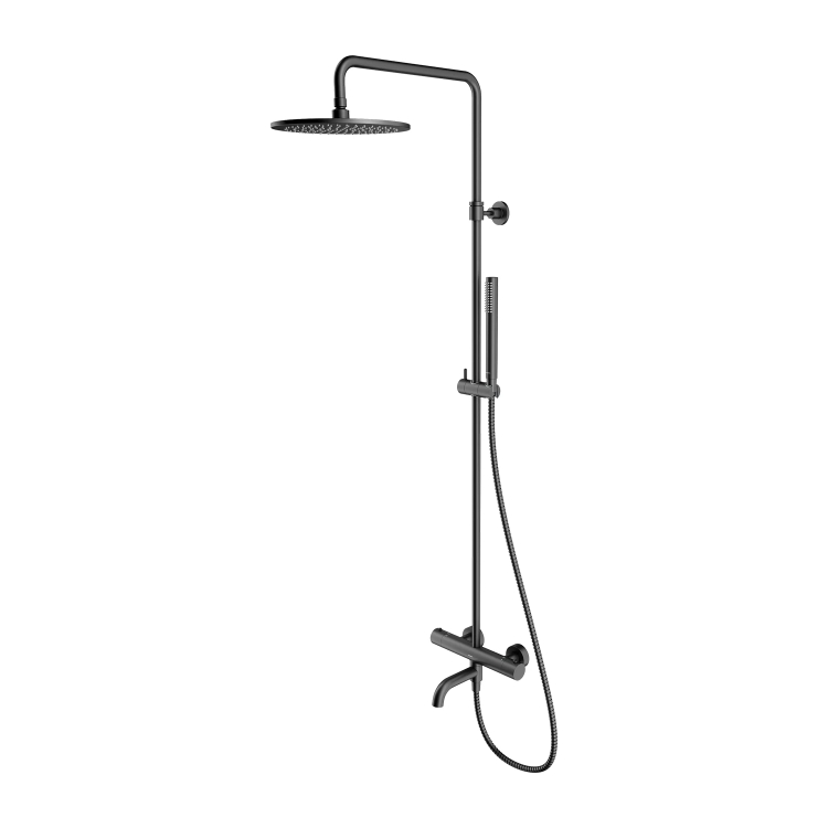 Omnires Y shower system with thermostat, brushed graphite (Y1234GR)