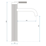 Mezclador de lavabo Rea Argon alto, oro cepillado (REA-B7802)