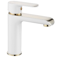 Mezclador de lavabo Rea Bloom blanco/dorado (REA-B9919)