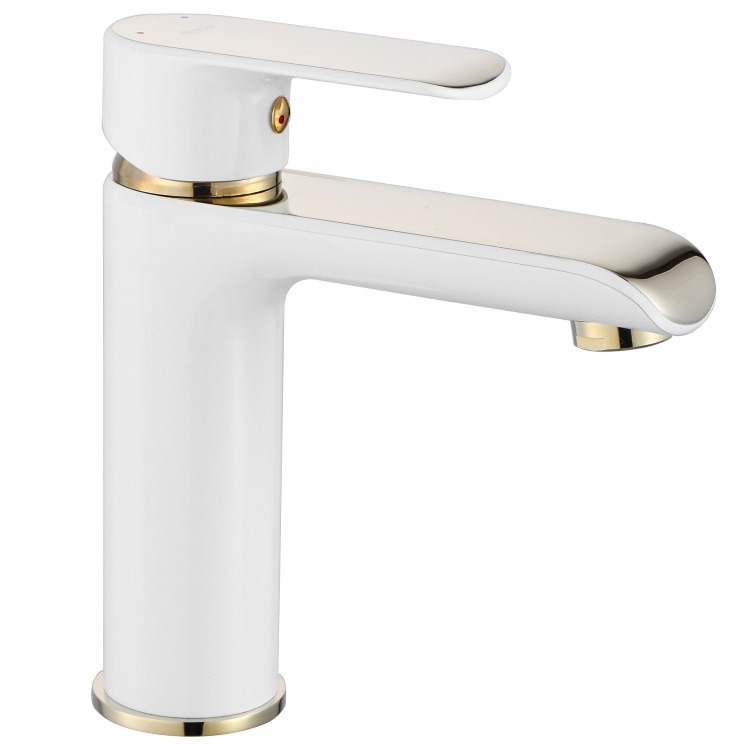 Mezclador de lavabo Rea Bloom blanco/dorado (REA-B9919)