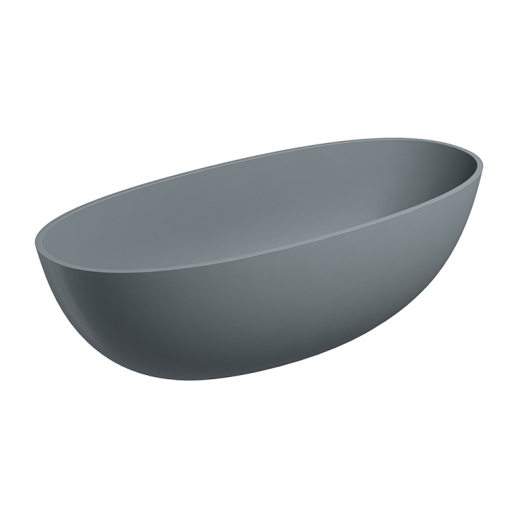 Bañera independiente Omnires Shell de 175 x 78 cm, color gris ceniza (SHELL175WWAG)