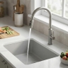 смеситель для кухни Rea Master с выдвижным изливом brushed nickel (REA-B7205)