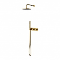Sistema de ducha empotrado Omnires Contour oro cepillado (SYSCT10GLB)